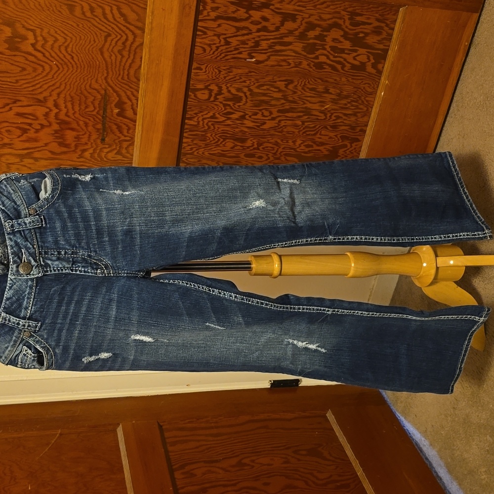 Silver Jeans Suki bootcut dark wash Light Distress 32W/30L
